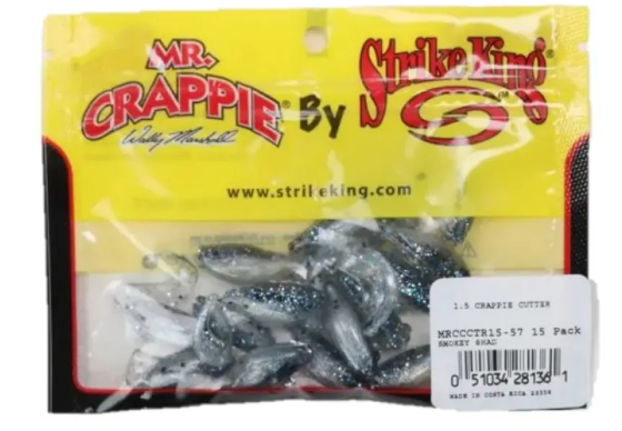 Mr Crappie Crappie Cutter 1.5'' Smokey Shad 15pk