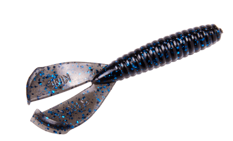 Strike King Rage Menace Grub, Black Blue Flake 8pk
