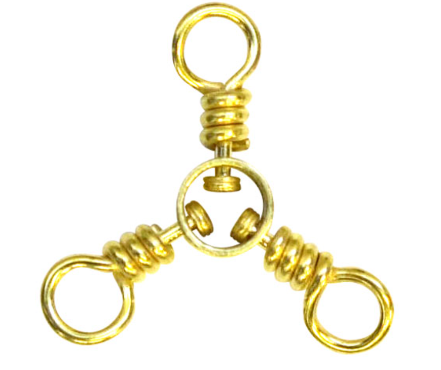 EA 3-Way Swivel, #4 Brass 4pk