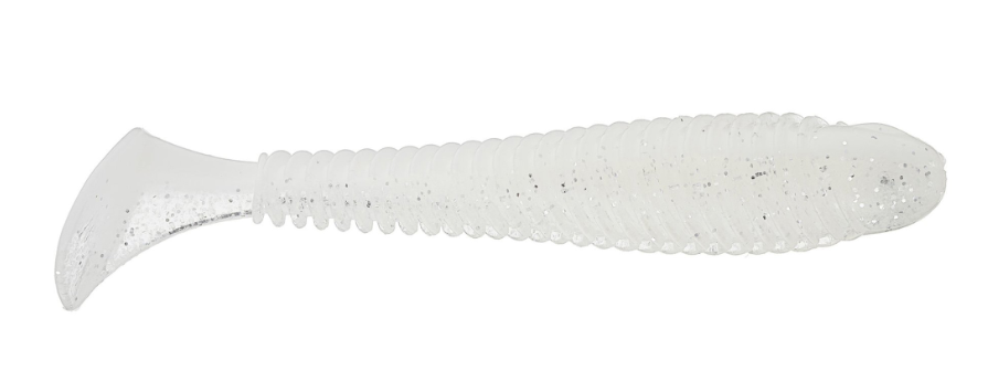 Googan Saucy Swimmer, 3.3'' White Pearl Shad