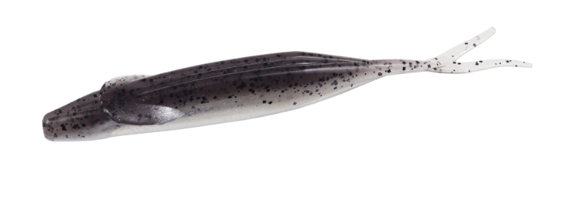 Zoom Winged Fluke 5'', Smoke Pepper Clear 6pk