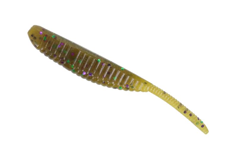 Yamamoto Shad Shape Worm 3'' GP/Lg Grn & Prp Flk 10pk