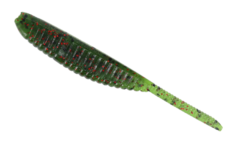Yamamoto Shad Shape Worm 3'' Wtml/Blk & Rd Flake 10pk