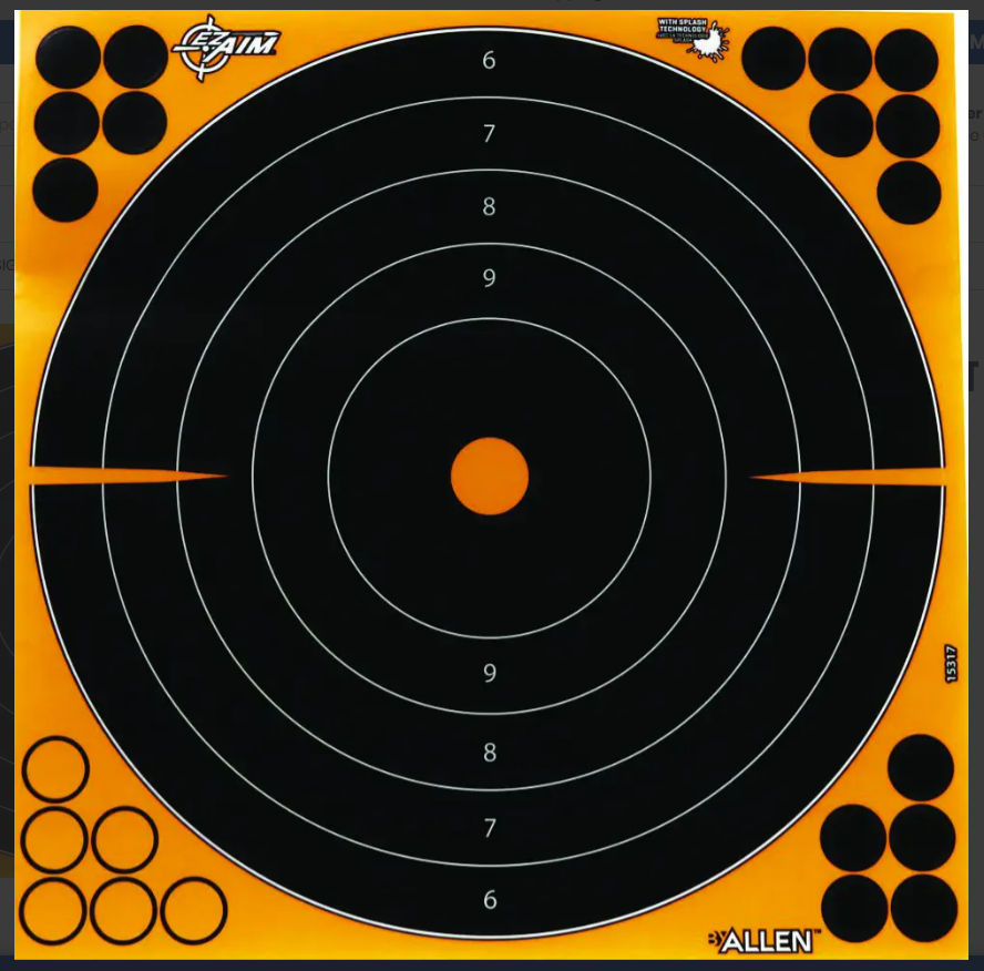 ALLEN ADHESIVE SIGHT-IN TARGET SPLASH 12in 1dot 5pk
