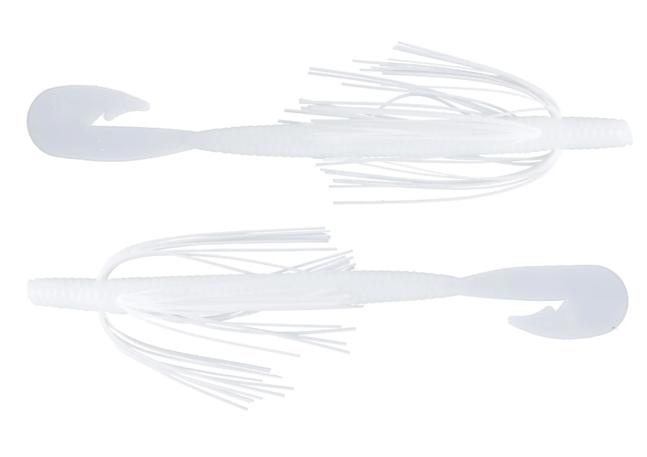 TIGHT LINES UV FUZZY BOOGIE WORM 6" WHITE